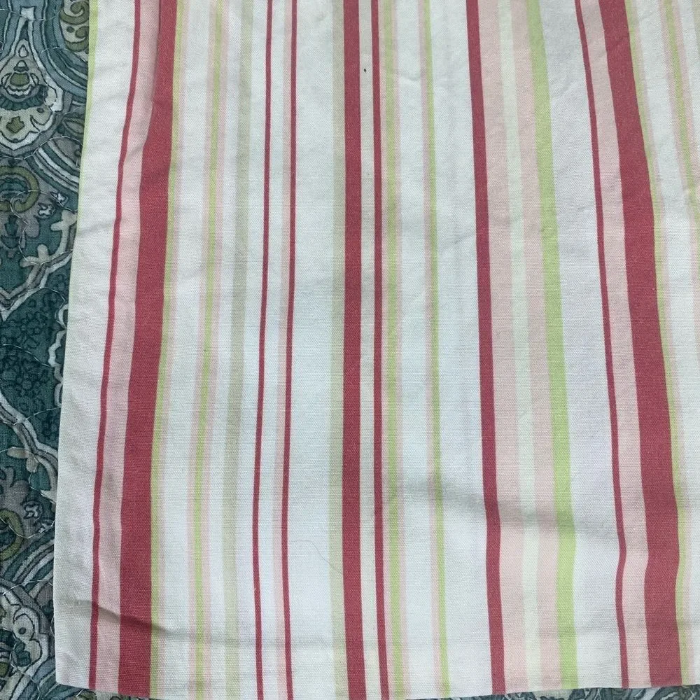 Martha Stewart Cream Pillow Shams with Pink and Green Stripe